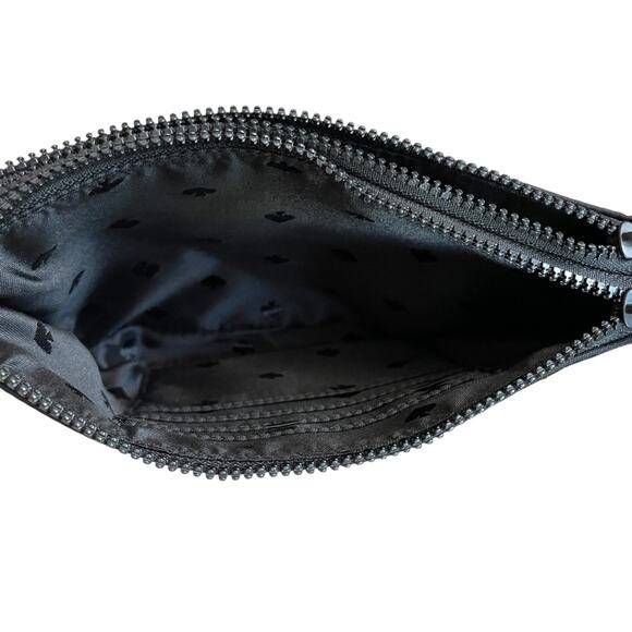 KATE SPADE Jae Women's Black Nylon Double Zip Compartments Wristlet Clutch Bag - Picture 7 of 8